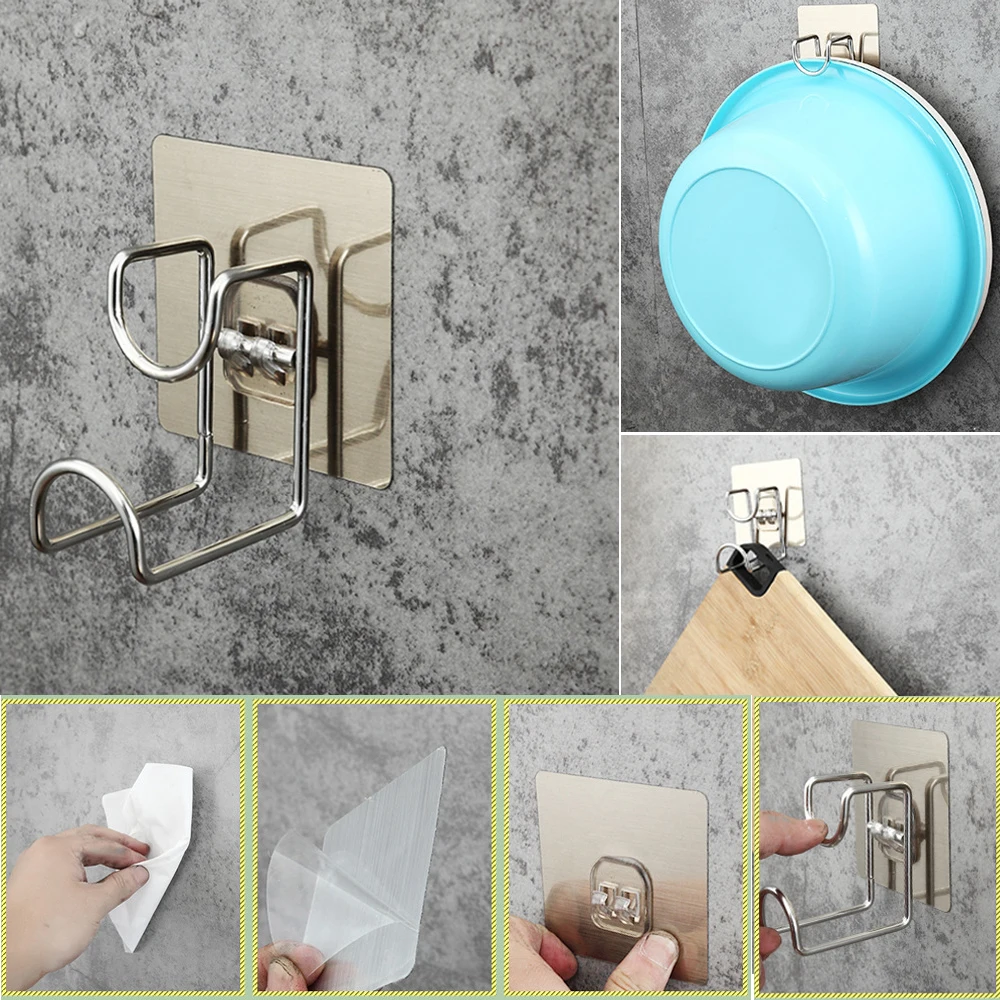 Нержавеющая сталь раковина Крюк Полка Настенная Экономия пространства Кухня