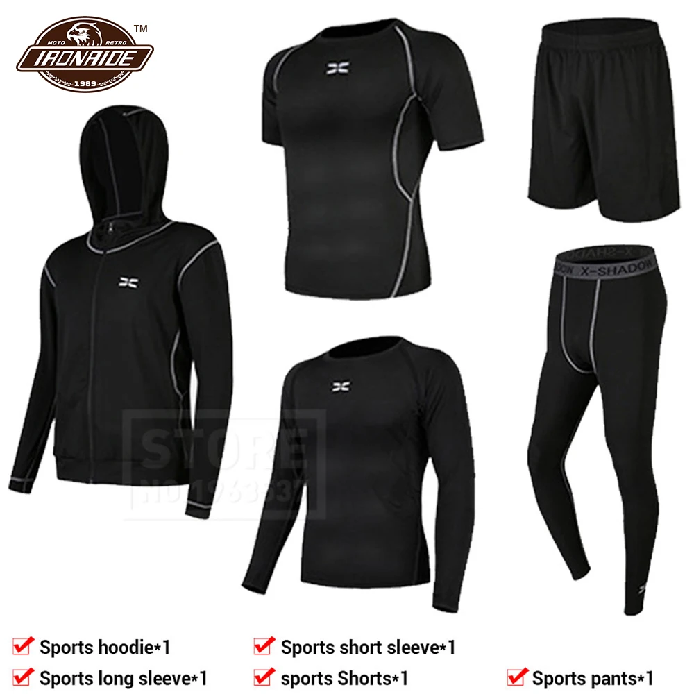 5 шт./компл. мотоциклетная куртка Мужская футболка и брюки для мотокросса летняя