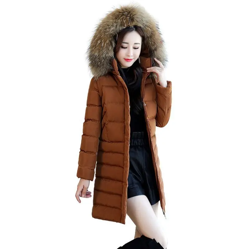 Женский пуховик теплое зимнее пальто женский на 90% белом утином пуху куртка с