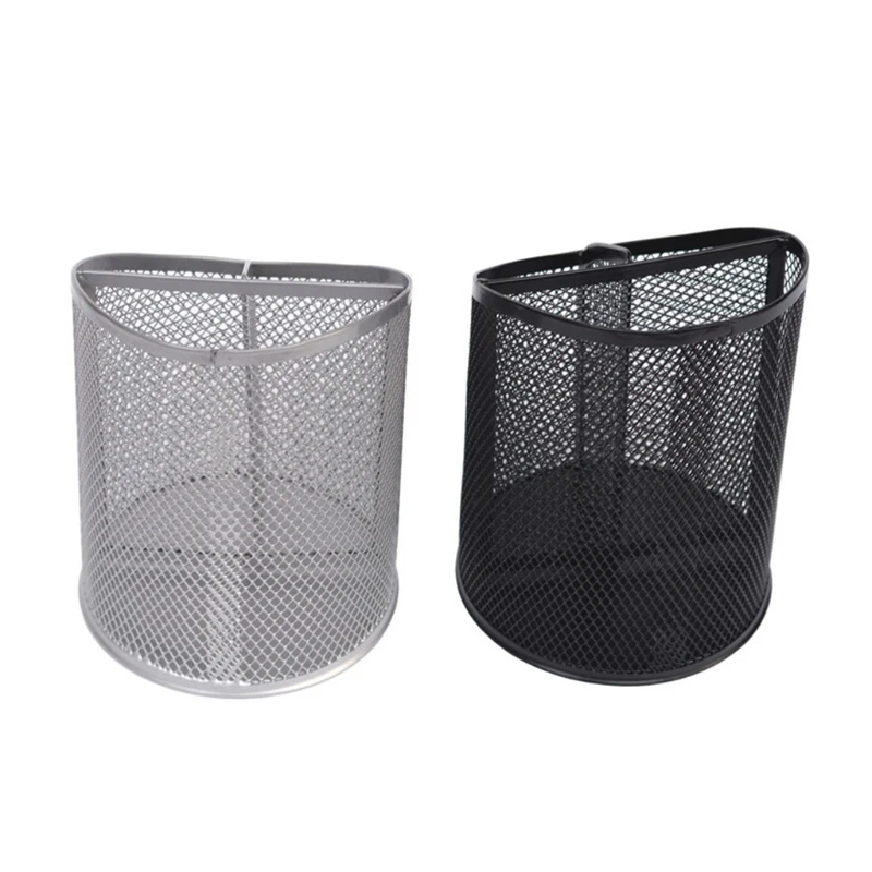 

Round Steel Mesh Pen Cup Organizer Creative 3 Storage Compartments High Practicality Storage Pen Case Box High Quality