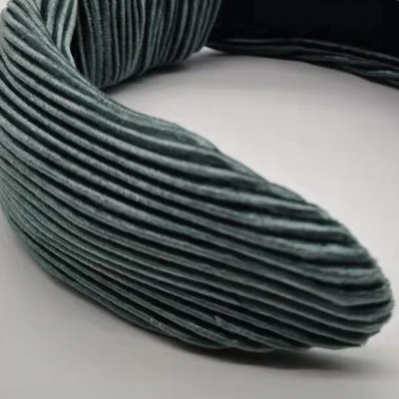 Винтажные плиссированные однотонные широкие повязки на голову с узлом для