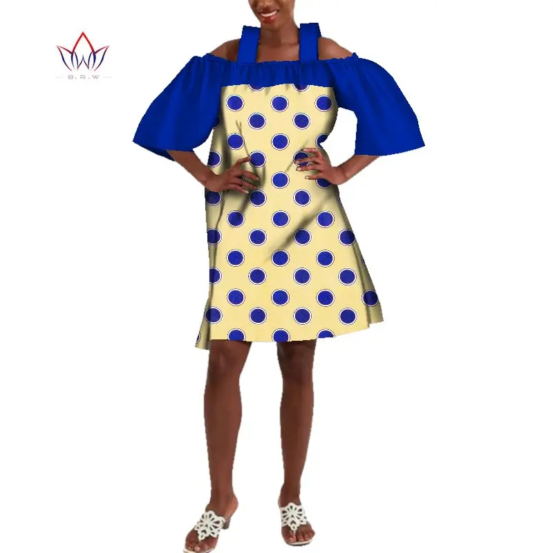 Африканские платья для женщин с лямкой на шее Дашики Африканское платье принтом