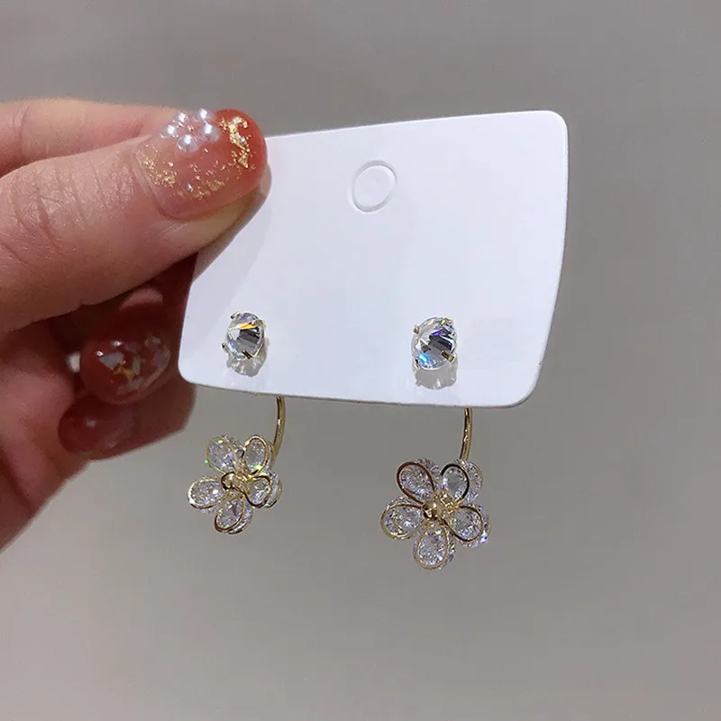 Новинка обтягивающие блестящие металлические дизайнерские серьги в виде цветов