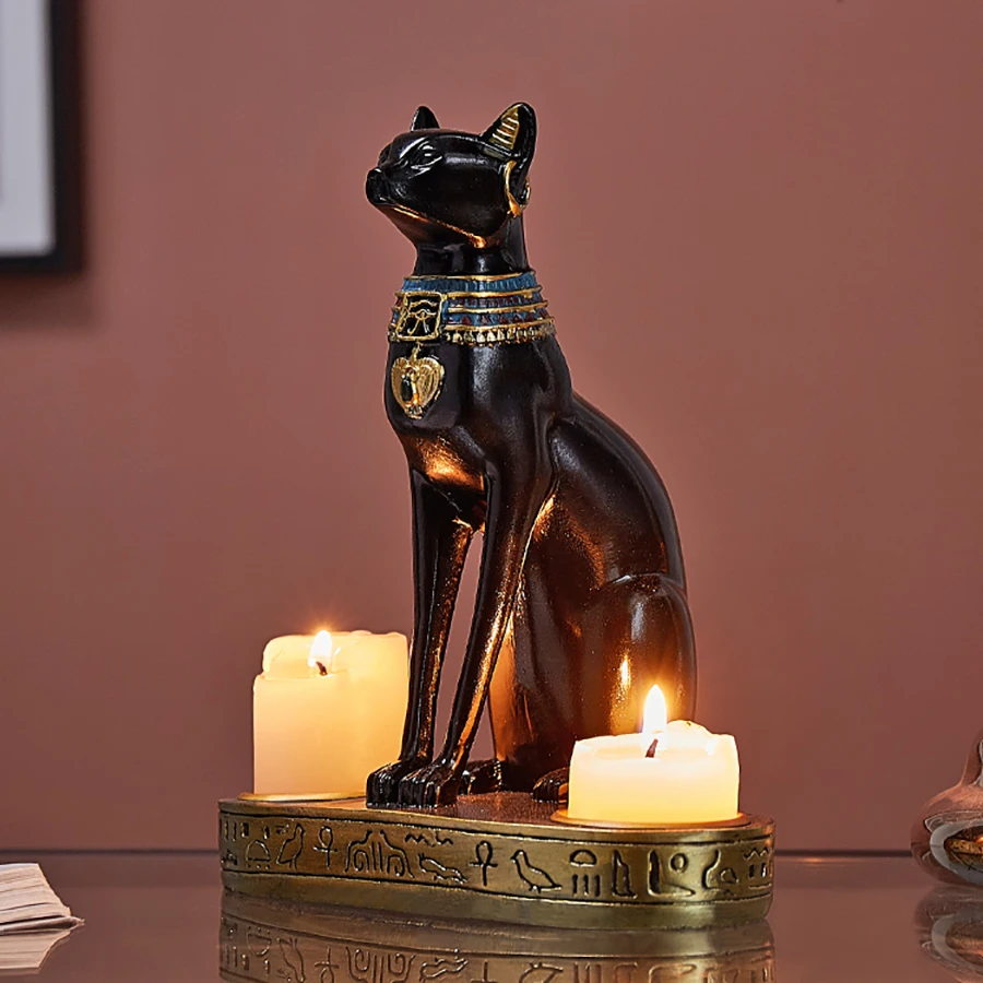 Египетский кот скандинавский подсвечник Декор для дома подсвечники чайный