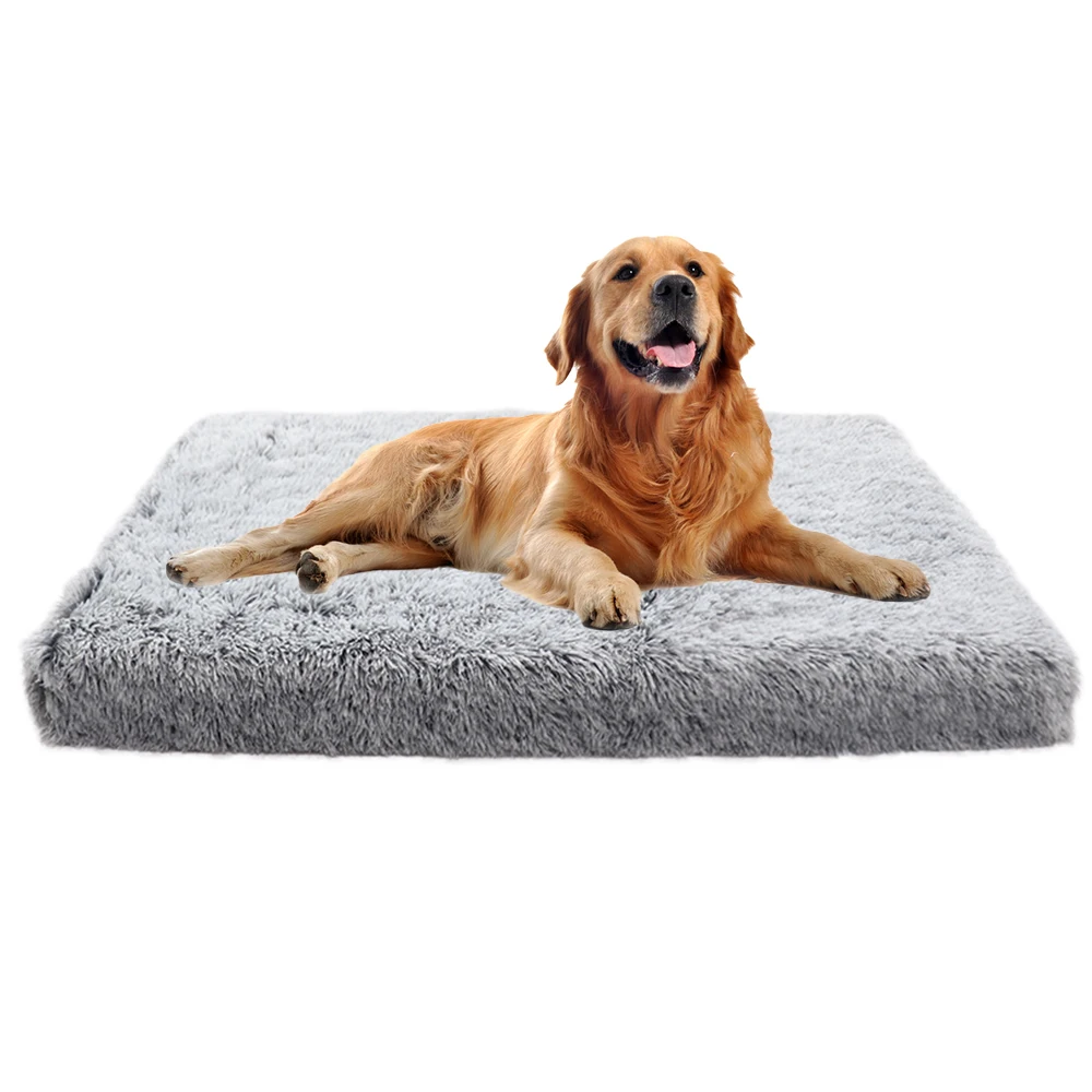 

Квадратная длинная плюшевая теплая кровать для собаки на молнии, коврики для кошки, питомца, собачья будка, Теплый Сон, для домашних животны...