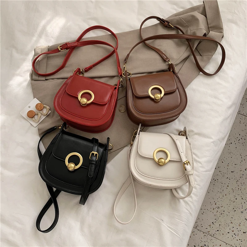 Женская сумка седло из искусственной кожи модная простая на плечо Женские