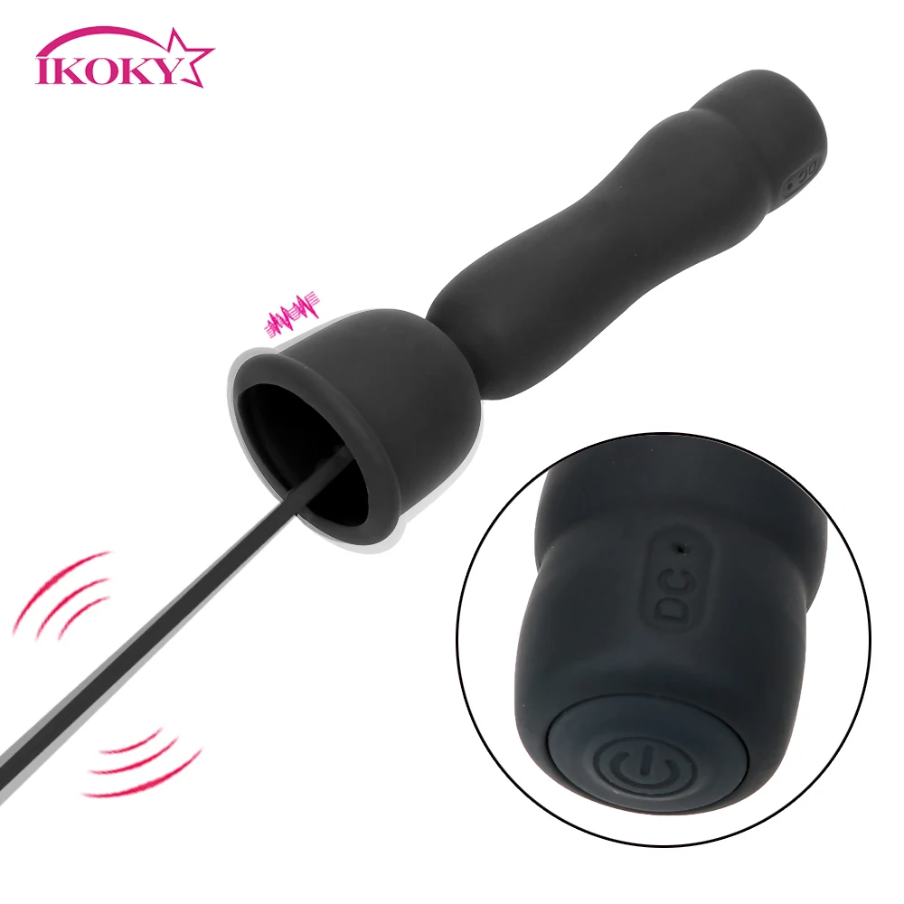 

IKOKY 16 Mode Vibrator Male chastity device Urethral Dilators Sex Toys for Men Silicone Penis Plug Catheters Sounds Sex Shop