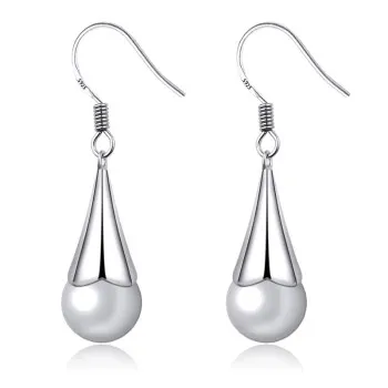 

Foreign trade boutique Taobao hot sale exquisite imitation silver trend Korean fashion Retro Classic Pearl Earrings nn208