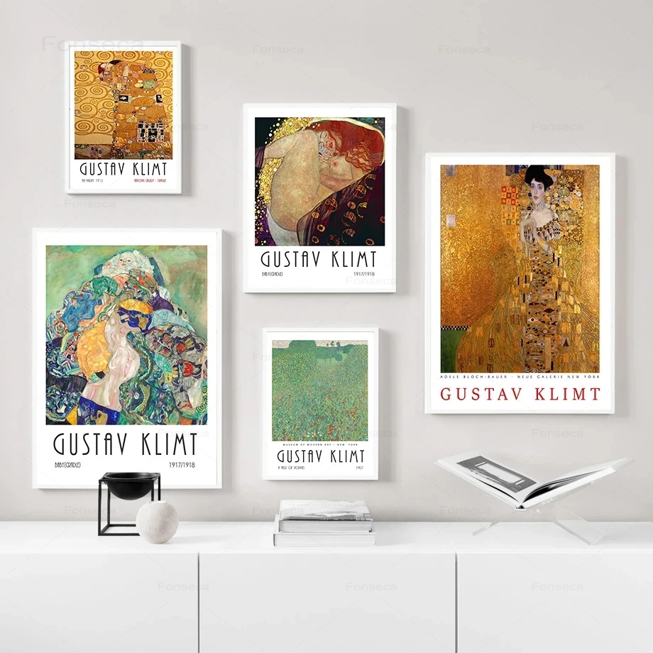 Настенная картина Густава Климта Венский поцелуй секс-девушка растение