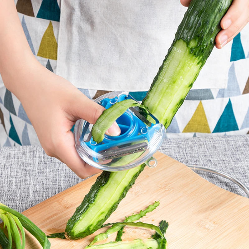 В комплект входят 3 лезвия мульти Овощечистка Slicer Нержавеющая сталь Нож