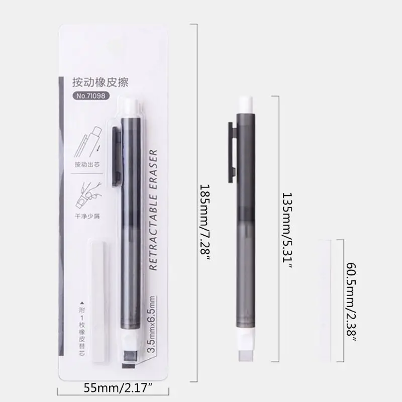

Press Retractable Pencil Eraser Writing School Student Supplies Stationery for art Sketch
