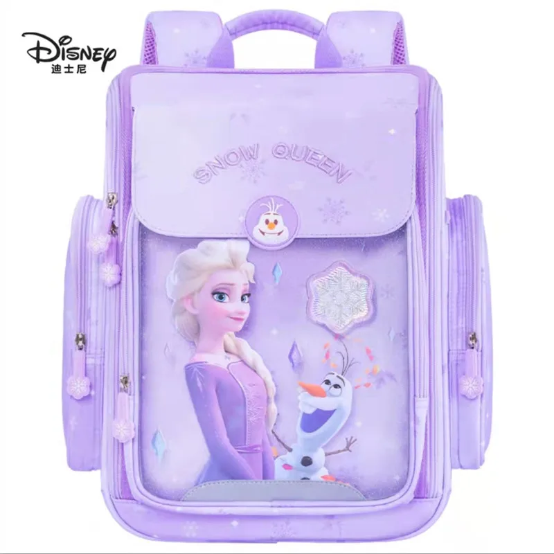 2022 Disney Frozen School Bags For Girls Elsa Anna Primary Student Shoulder Orthopedic Backpack Grade 1-5 Large Capacity Mochila