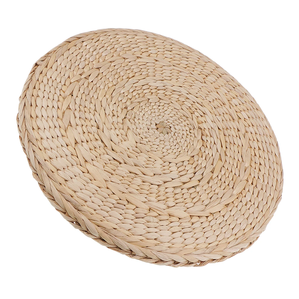 

Tatami Floor Pillow Sitting Cushion,Round Padded Room Floor Straw Mat for Outdoor Seat(11.8 inch)