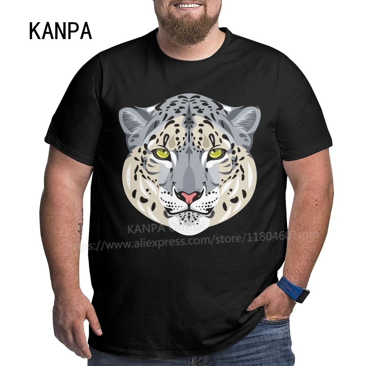 

Kanpa брендовые хлопковые леопардовые футболки для больших мужчин с рисунком, Мужская одежда, топы для тренировок, размер d, леопардовая футбо...