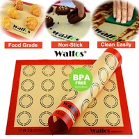 walfos non stick silicone baking mat pad sheet baking pastry tools rolling dough mat large size for cake cookie macaron