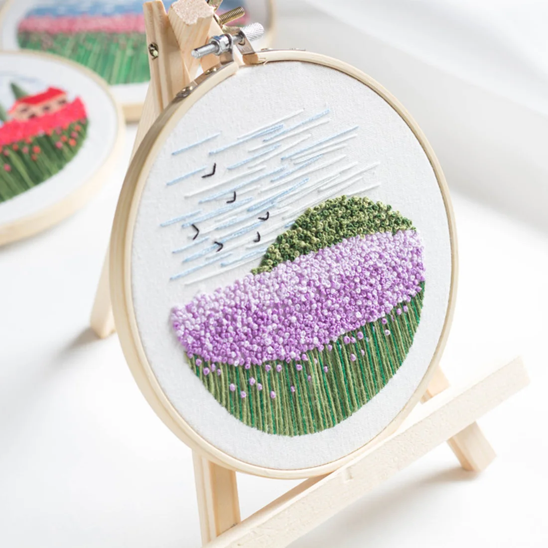 15x15 см DIY Набор для вышивания крестиком с бамбуковым кольцом для вышивания-Гвоздика