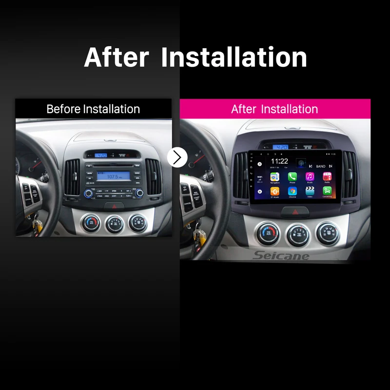 Seicane 9 дюймов Android 10 0 GPS автомобильное радио для 2007 2008 2009 2011 Hyundai Elantra с Bluetooth USB WIFI