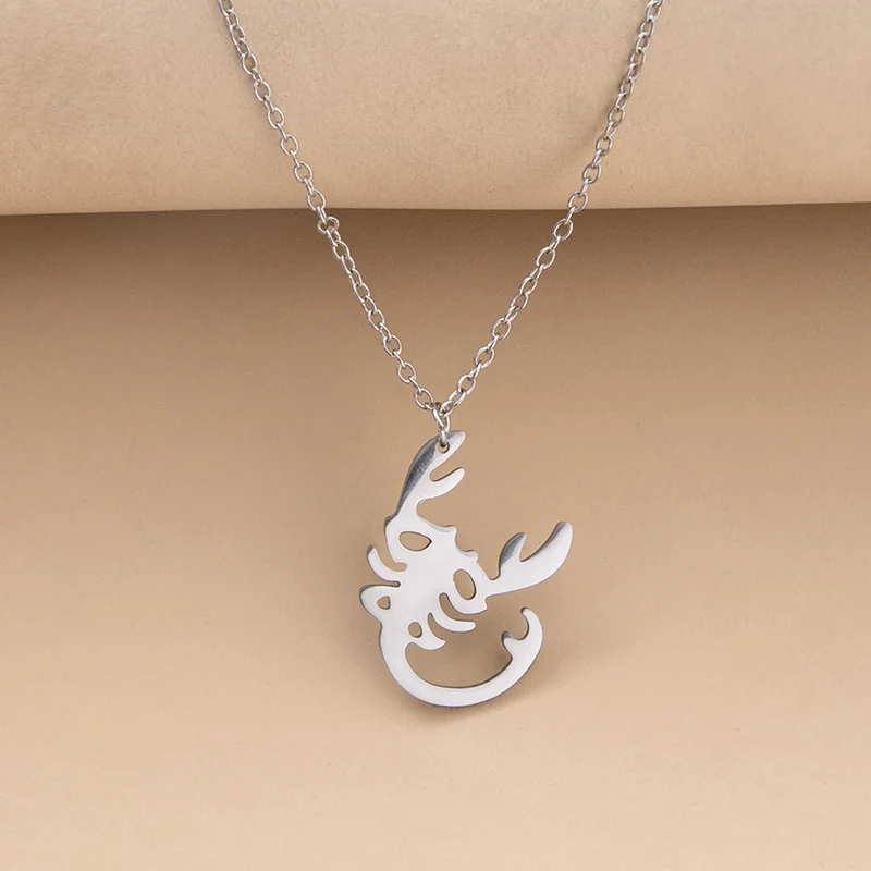 Фото Ожерелье с металлической подвеской в виде скорпиона из нержавеющей стали |