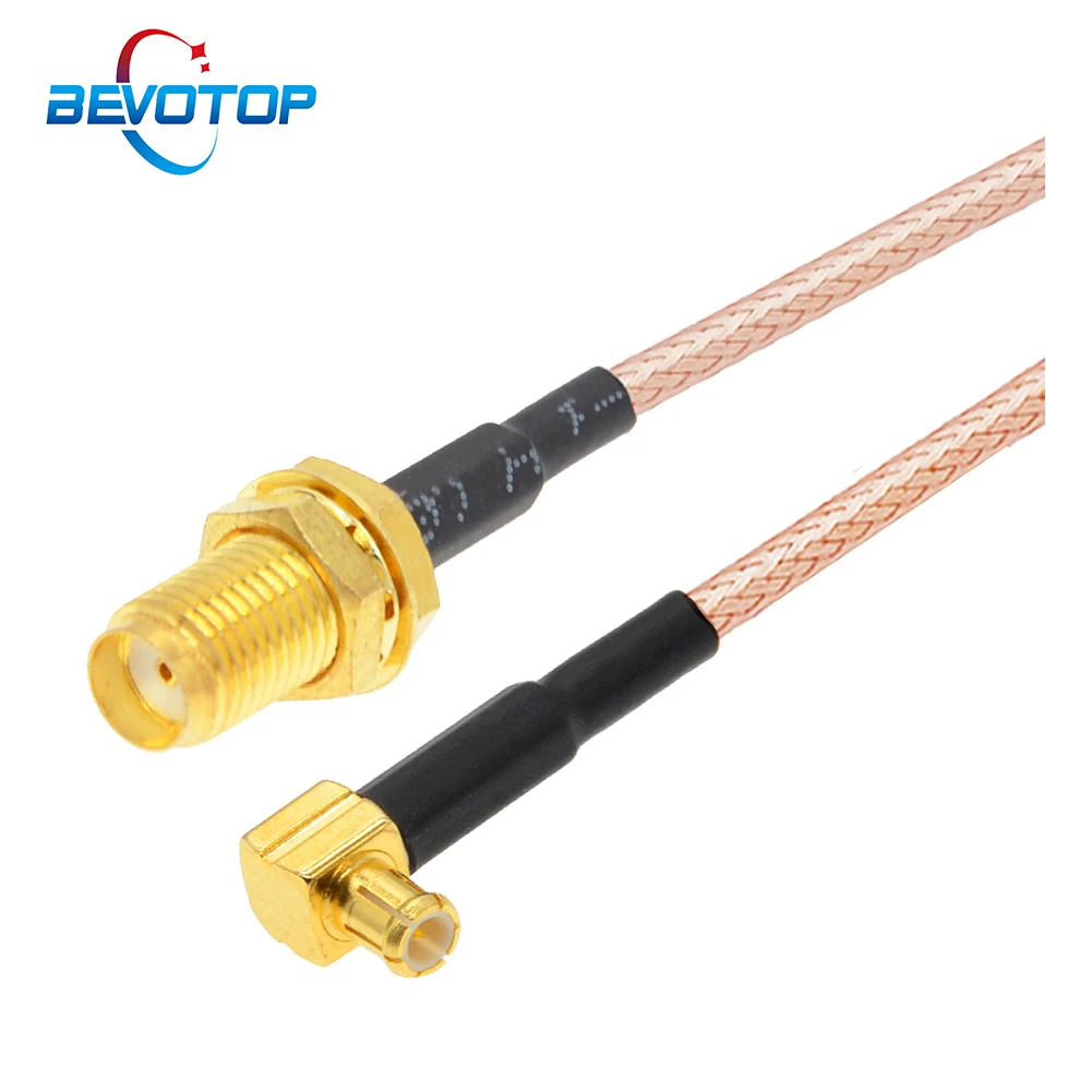 

100PCS SMA Female Bulkhead Jack to MCX Male Right Angle RG316 Pigtail RF Coaxial Cable MCX to SMA Extension Cable Coax Jumper