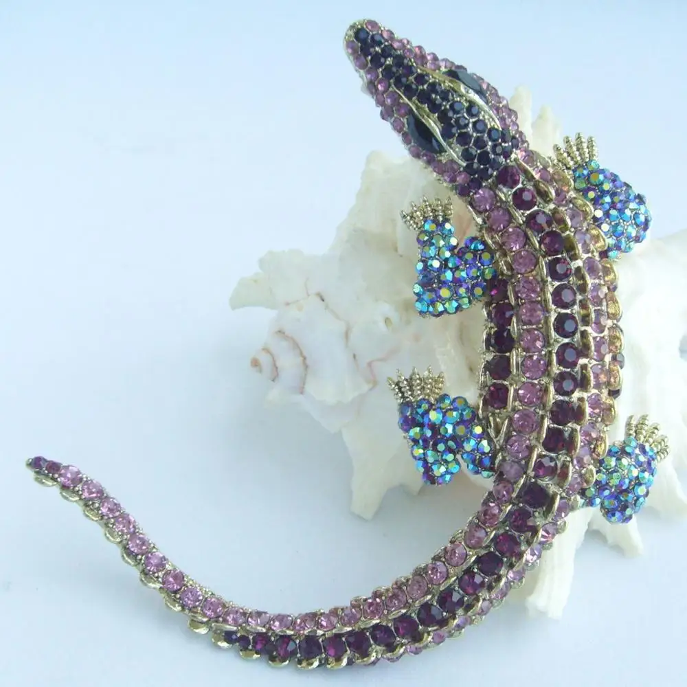 4 дюймовая уникальная доллар Каймановых Аллигатор крокодиловая Брошь булавка