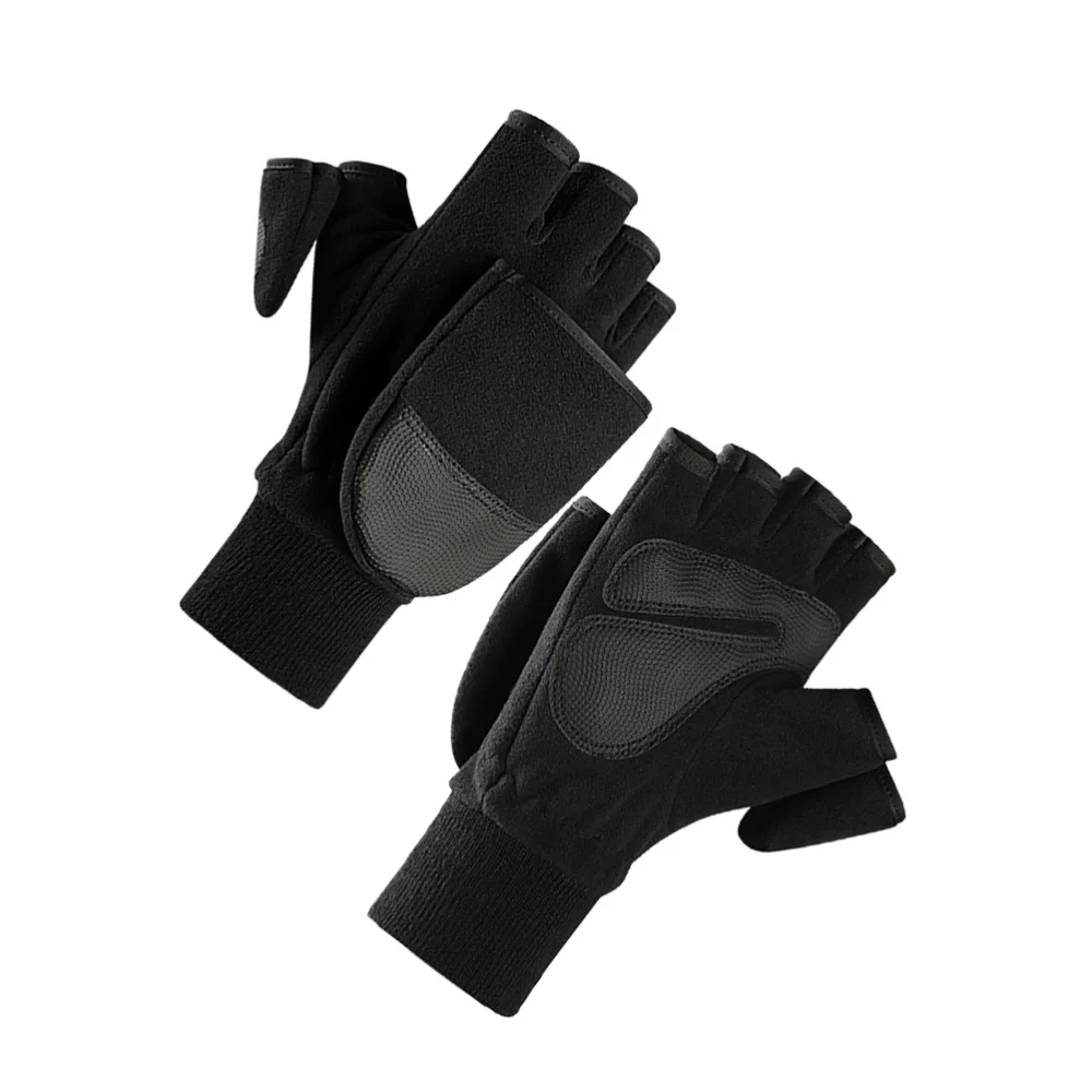 

1 Pair Multifuction Sports Half-finger Anti-slip Fitness for Cycling Fishing Riding Size M(Black)