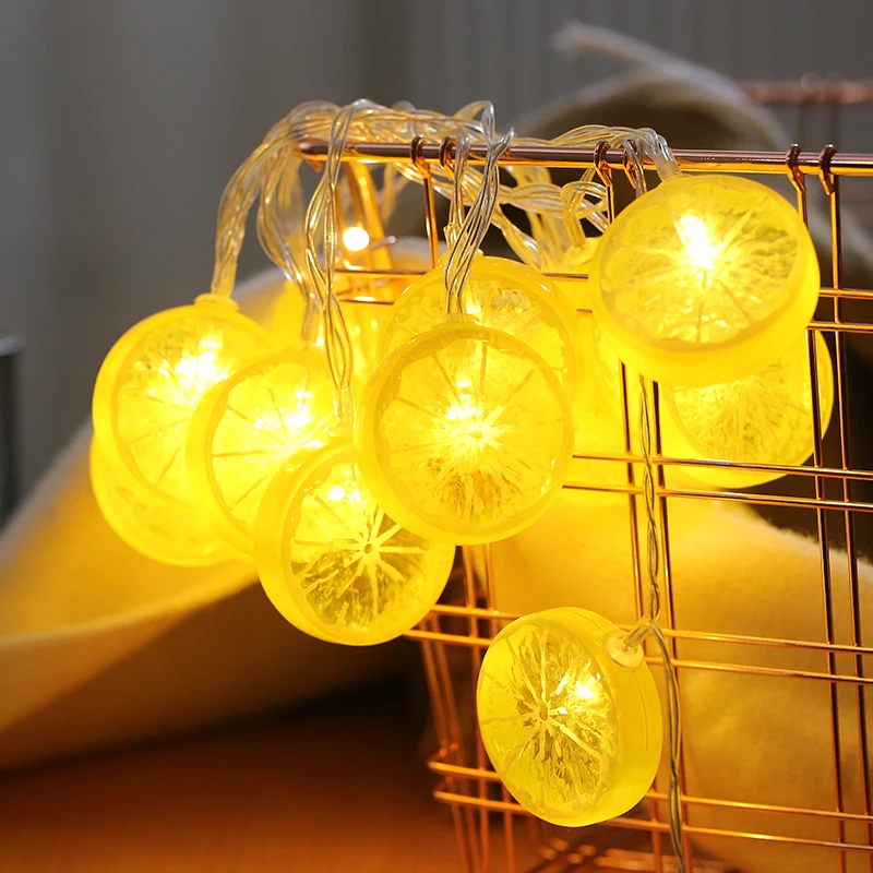 Светодиодная гирлянсветильник с лимоном s 10/30 светодиодов питание от батарейки AA