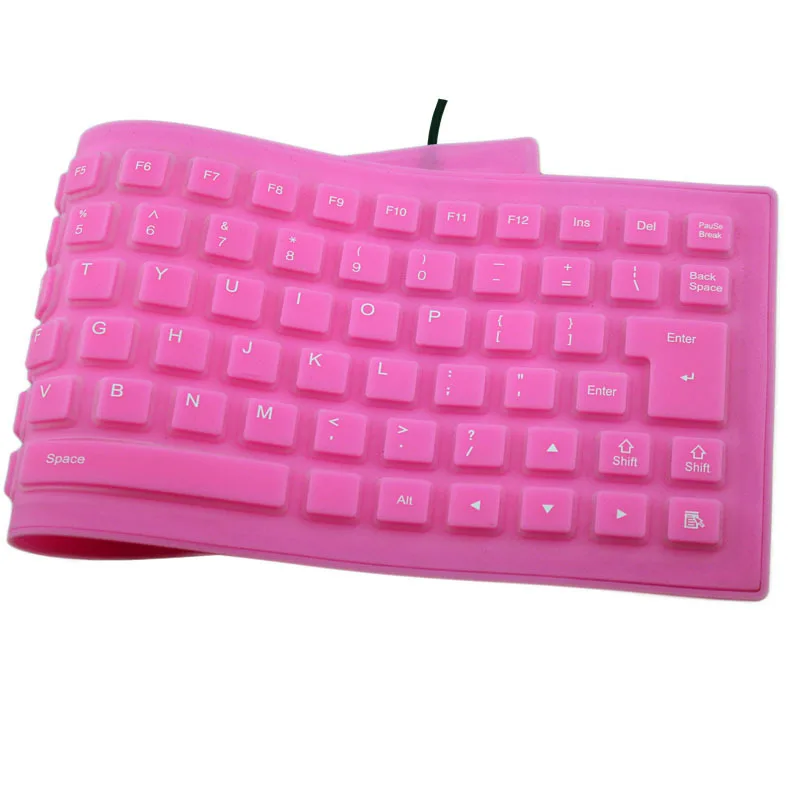 

85 key computer keyboard silicone mute soft keyboard USB wired keyboard portable mini notebook computer folding waterproof