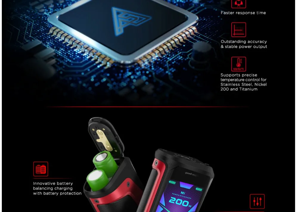 2 шт./лот Geekvape Aegis X Mod 200W макс Выход электронные сигареты Mod с 2,0 чипы создано Двойной 18650 испаритель