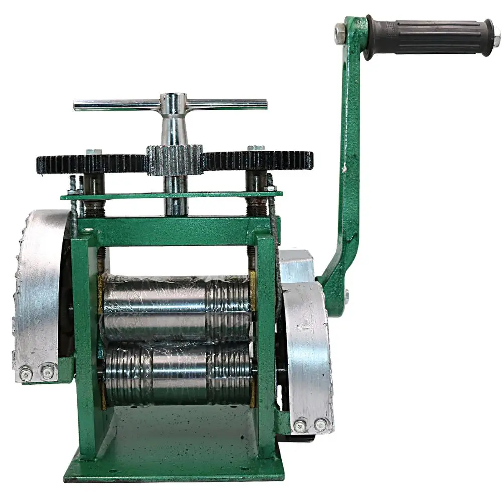 

Stainless Alloy Manual Rolling Mill Machine Assembled Jewelry Metal Wire Reducing Thickness Press Tablett Green Jewelry DIY Tool