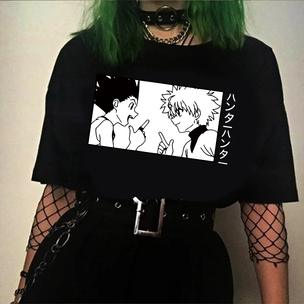 

Anime Full-time Hunter Graphic T-shirt Women Sexy Tops Girls Fashion Casual Short-sleeved Kawaii Harajuku Style T-shirt Kid Gift
