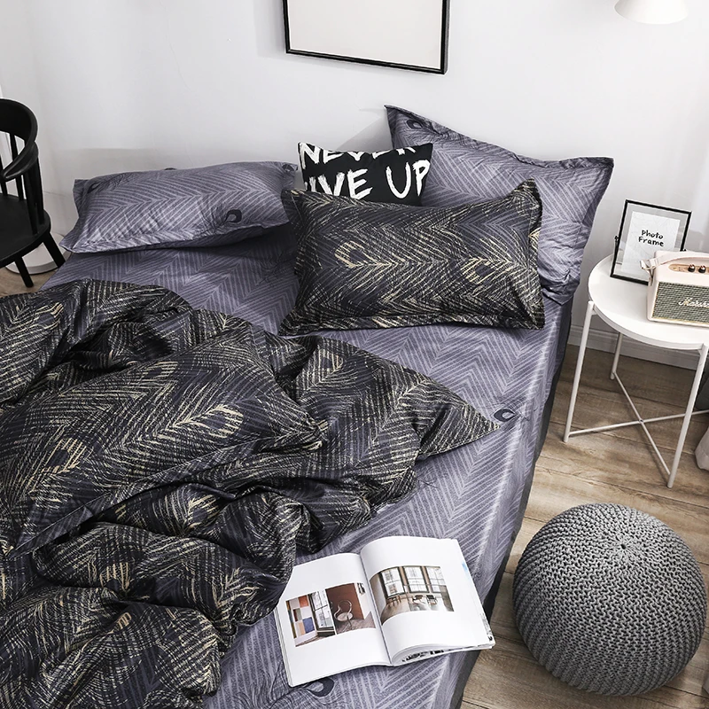 Классический комплект постельного белья из льна с наволочками для кровати "леопард" 3 шт. супер-король размера "линенс квин" домашние хлопковые постельные принадлежности на.