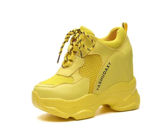 Обувь на очень высоком каблуке и платформе Женская повседневная обувь Дышащие