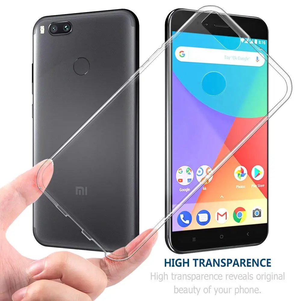 Прозрачный силиконовый чехол Чехлы для Xiaomi Mi A1 5X Мягкий ТПУ мобильный телефон