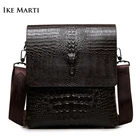 Роскошная брендовая кожаная мужская сумка, деловая Повседневная сумка через плечо с крокодиловой текстурой для IPAD, мужской мессенджер