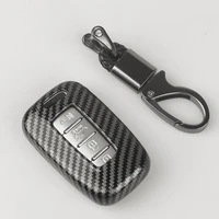 carbon abs car remote key fob shell cover case for hyundai ix35 accent veloster for kia sportage forte optima azera sorento