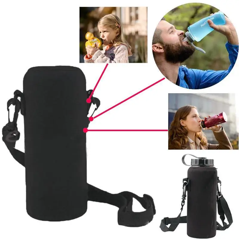 

600ML Neoprene Water Bottle Carrier Protective Bottle Cover Sports Bottle Bag Travel Black Strap Drink Sport Accessories Useful