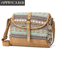 annmouler brand design women shoulder bag fabric handbag purse bohemian style crossbody bag ladies messenger bag small tote bag
