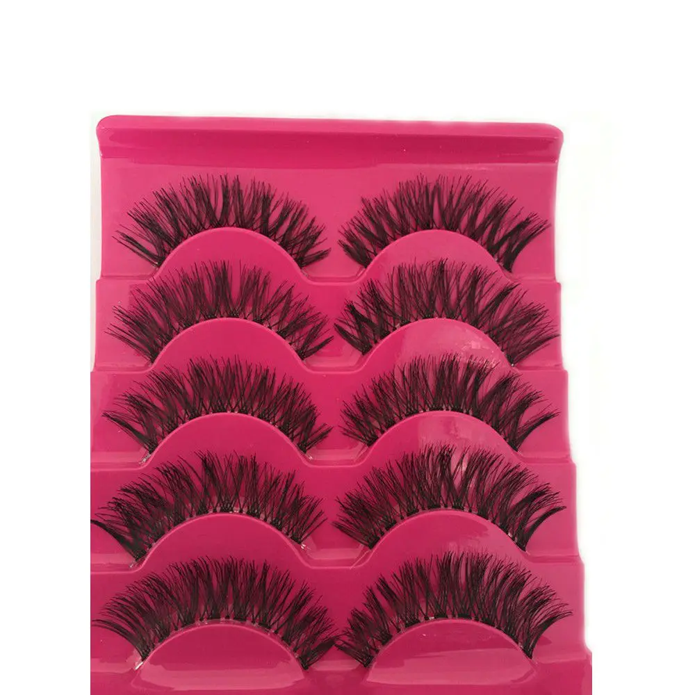 5 пар новые модные женские мягкие натуральные Длинные Накладные ресницы ручной