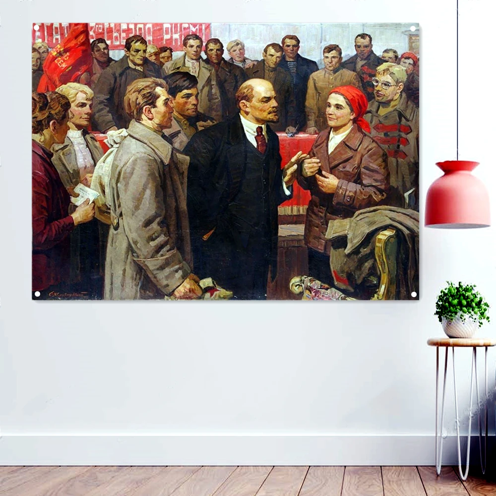 

Leader of the October Revolution in Russia Lenin Posters Banner Flag Great Soviet Union CCCP USSR Propaganda Wallpaper Tapestry