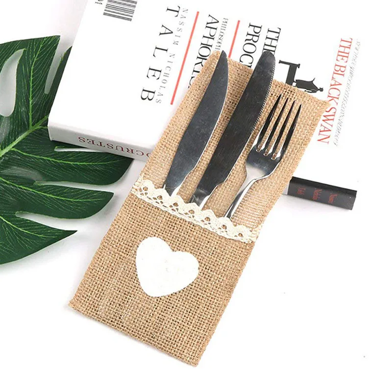 5 шт. держатель для столовых приборов из джута|Украшения своими руками вечеринки|