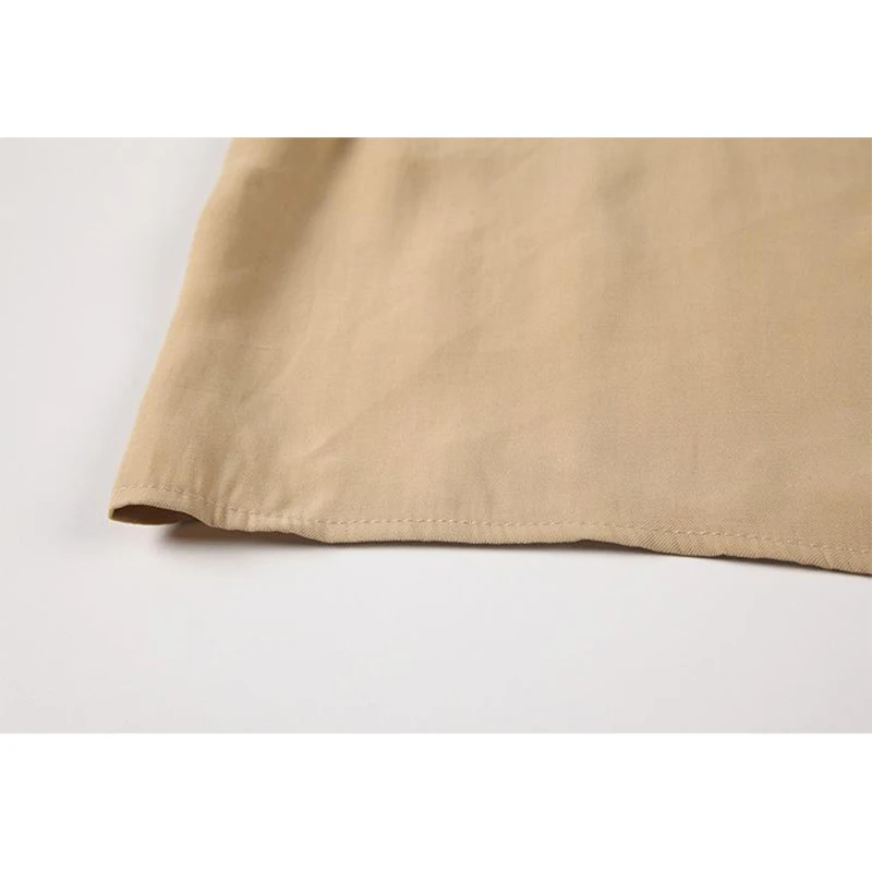 

England Style Vintage Shirt Dress For Women Summer 2021 Lapel Short Sleeve Plaid Patchwork Hit Color Ruffle Edge Female Dresses