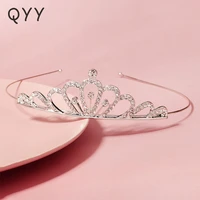 qyy rhinestone wedding crown hair jewelry for braids hair accessories crystal tiara luxury bridal headwear party bridesmaid gift