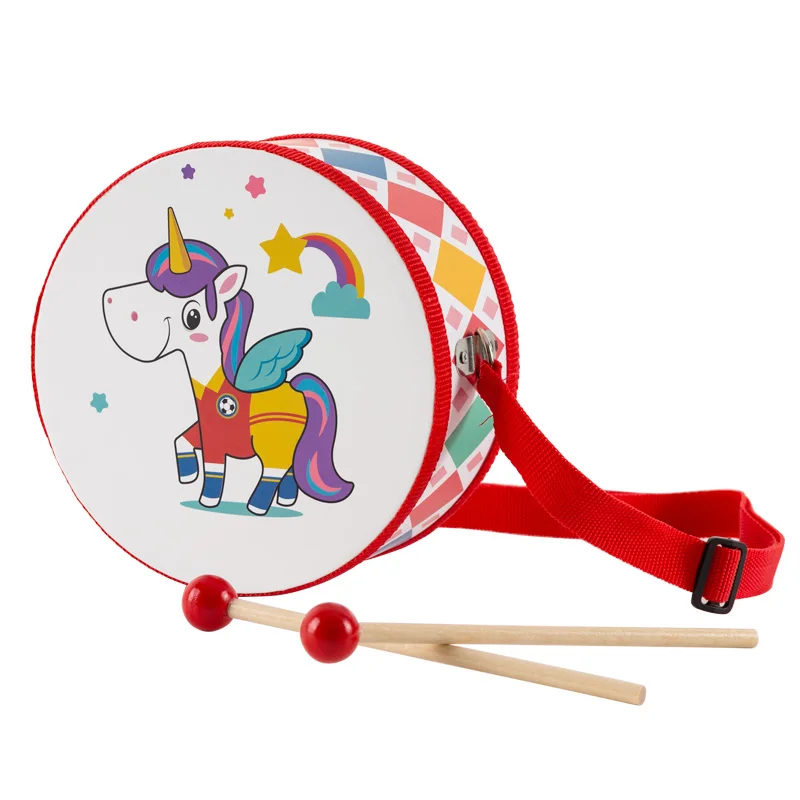 

Боковой барабан игрушка детская малый барабан детские рюкзаки для садика с ручной барабан От 3 до 6 лет музыкальное просвещение слуховые апп...
