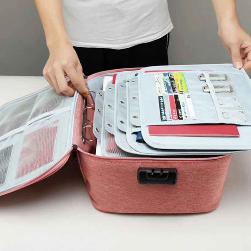 

Large Capacity Document Storage Bag Box Waterproof Document Bag Organizer Papers Storage Pouch Travel File Bag