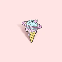 ice cream space cosmic planet brooch bag clothes backpack lapel enamel pin badges jewelry gift for friend women accessories