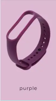 Браслет для Xiao mi band 3 mi Band 4 спортивный ремешок силиконовый ремешок для mi band 3 mi band 4 аксессуары браслет ремешок - Цвет: Purple