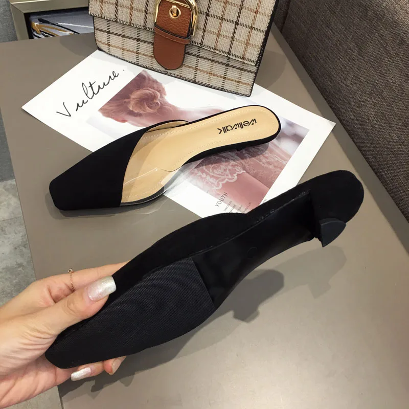 Женские шлепанцы без задника Wellwalk леопардовые на каблуке дамские мюли маленьком