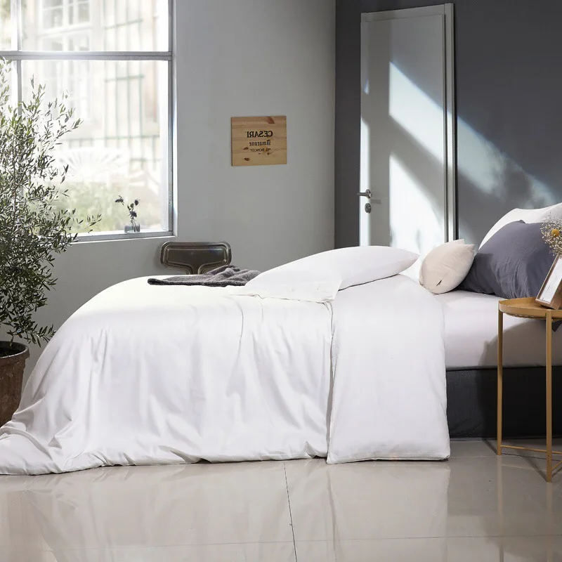 Однотонный Комплект постельного белья из египетского хлопка пододеяльник | Дом и