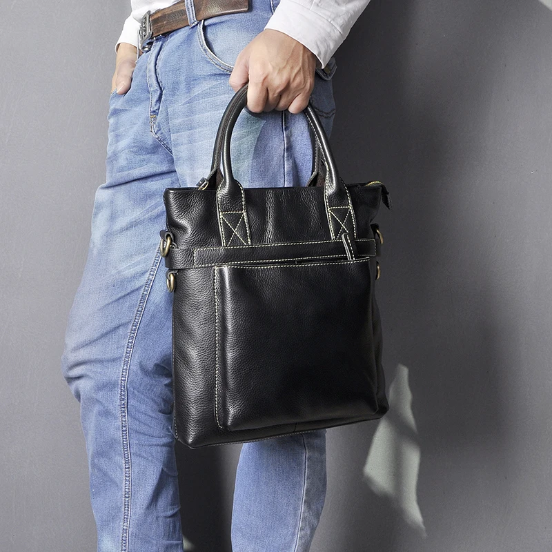 Повседневная Сумка-тоут из натуральной кожи для мужчин дизайнерская