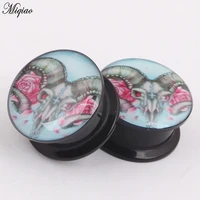 miqiao 2pcs new product hot sale cross horn ear expansion 4mm 25mm exquisite body piercing jewelry